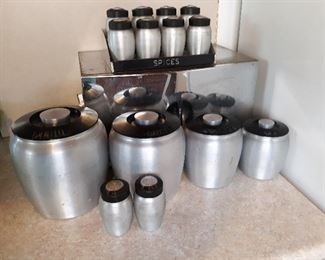 vintage aluminum canister set 