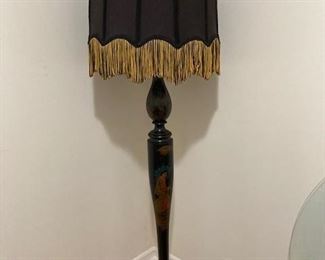 Wooden asian inspired vintage standing lamp