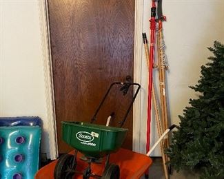 Wheel Barrow, Spreader, Tree Trimmers