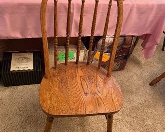 One of Two Oak Chairs