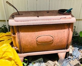 Ranger cast iron, wood burning antique potbelly/box stove. 