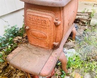 Ranger cast iron, wood burning antique potbelly/box stove
