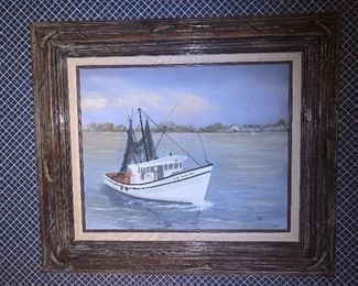 28” x 24” nautical painting 