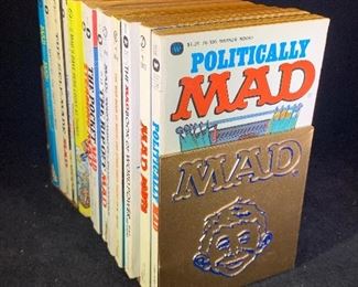 vintage Mad books and bookends 