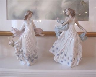A large selection of Lladro figurines.
