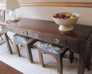 Side/Sofa Table with Benches.