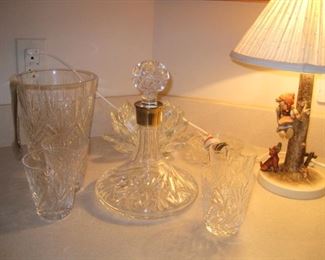 Waterford Ships Decanter with matching Tumblers.