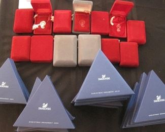 Swarovski and Waterford Ornaments.