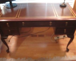 Leather topped desk.