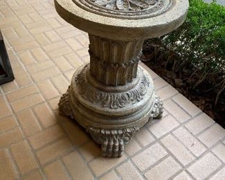 This has a round glass table top not pictured. 