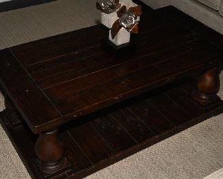 Restoration Hardware dark wood coffee table