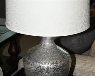 Silver plum glass jar table lamp