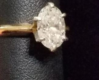 1.32  Carat Diamond (SI1 F) Ring in 14k Gold and Platinum (as a Solitaire)