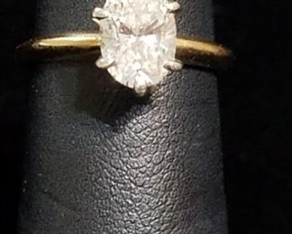 1.32  Carat Diamond (SI1 F) Ring in 14k Gold and Platinum (as a Solitaire)