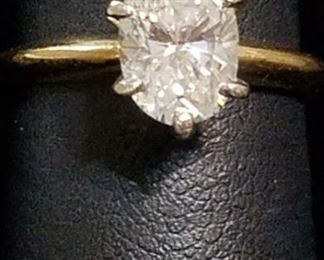 1.32  Carat Diamond (SI1 F) Ring in 14k Gold and Platinum (as a Solitaire)