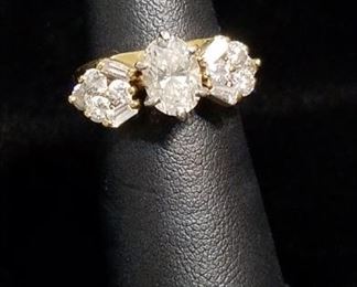 1.32  Carat Diamond (SI1 F) Ring in 14k Gold and Platinum with 14k Gold and Diamond Wrap Band Enhancer