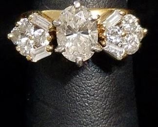 1.32  Carat Diamond (SI1 F) Ring in 14k Gold and Platinum with 14k Gold and Diamond Wrap Band Enhancer