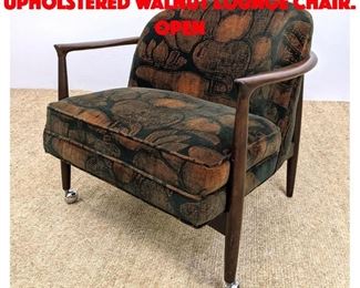 Lot 603 Jack Lenor Larsen Upholstered Walnut Lounge Chair. Open