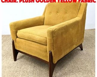 Lot 605 ROWE Modernist Lounge Chair. Plush golden yellow fabric
