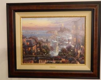 Thomas Kinkade "San Francisco, Lombard Street" Numbered Print on Canvas 429/690 A/P.  Includes Certificate of Authenticity.