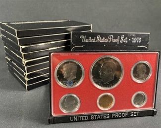 (10) 1976 Proof Coin Sets in Original Box, U.S.