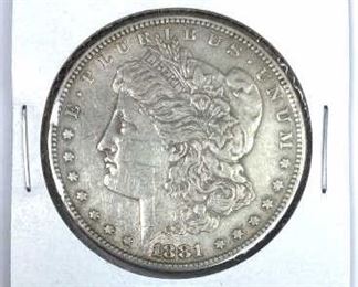 1881-S Morgan Silver Dollar, U.S. $1 Coin