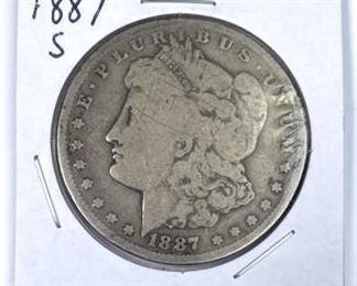 1887-S Morgan Silver Dollar, U.S. $1 Coin