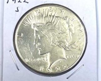 1922-S Peace Silver Dollar, U.S. $1 Coin