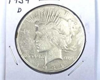 1934-D Peace Silver Dollar, U.S. $1 Coin