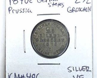 1870 German States, Prussia 2-1/2 Groschen Silver