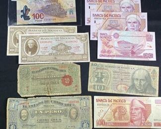 Assorted Mexican Currency Collection