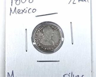 1808 Mexico Silver 1/2 Real, Mo Mint