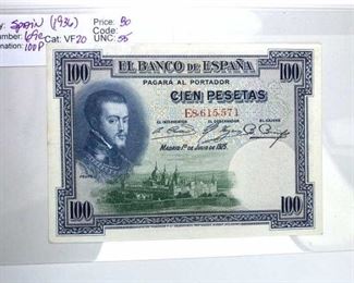 1936 Spain Note, High Grade
