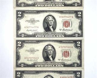 (4) Red Seal $2 Notes
