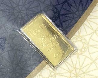 1/2 Gram Gold Bar, IGR Carded 999.9