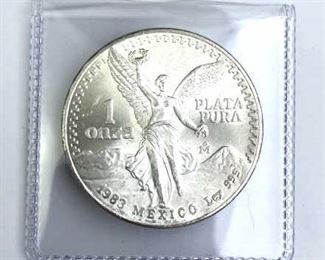 1983 Mexico 1oz Silver Onza .999