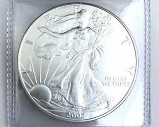 2002 American Silver Eagle 1oz .999 (Many more eagles on the Auction site!)