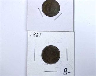 1859, 1861 Indian Head Cents, U.S. 1c