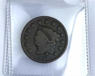 1827 Large Cent U.S. Better Date
