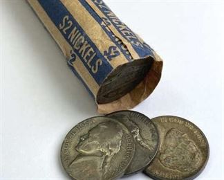 Roll of Silver War Nickels, WWII Era