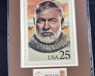 Earnest Hemingway 1st Day Stamp w/ Print