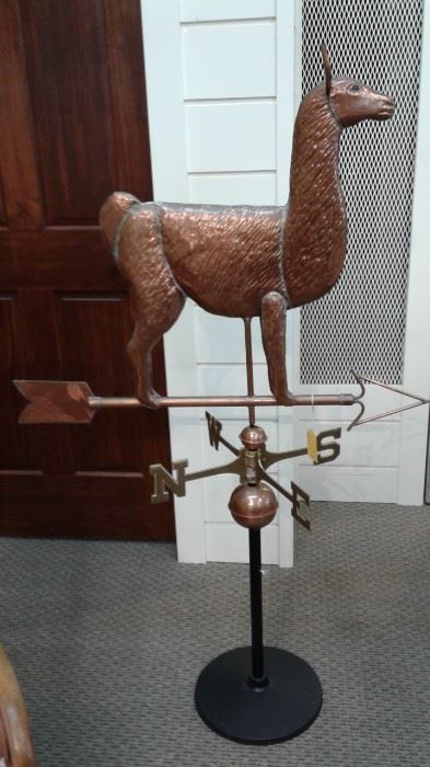 Handmade Copper Llama Weathervane $500.00