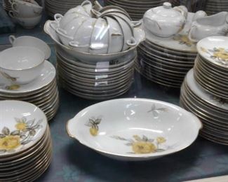 Mid Century Sango China Set  12 Dinner plates, 12 fruit bowls, 11 bread and salad , 18 tea cups,12 saucers, 2 serving dishes and sugar and creamer! Buy it now $300.00
