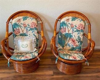 A Pair of Bamboo Chairs 
