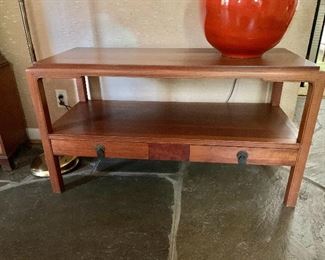 $375 Vintage table with two drawers, refinished.  24" H, 42.5" L, 17" W. 