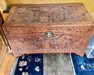 $450 Vintage carved chest
23.5” H, 40.5” W, 21” D.