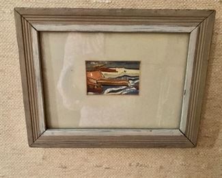 $125 Framed miniature watercolor.  7" H x 9" W 