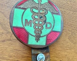 $50 Vintage medical doctor license plate topper 3.5" W