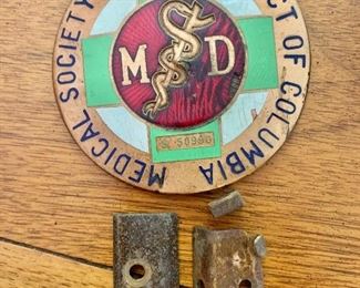 $50 Vintage medical doctor license plate topper 3.5" W