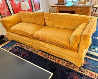 $400 each -  Henredon pair Tuscan yellow sofas, each 27" H x 90" W x 32" D by 17" seat height 